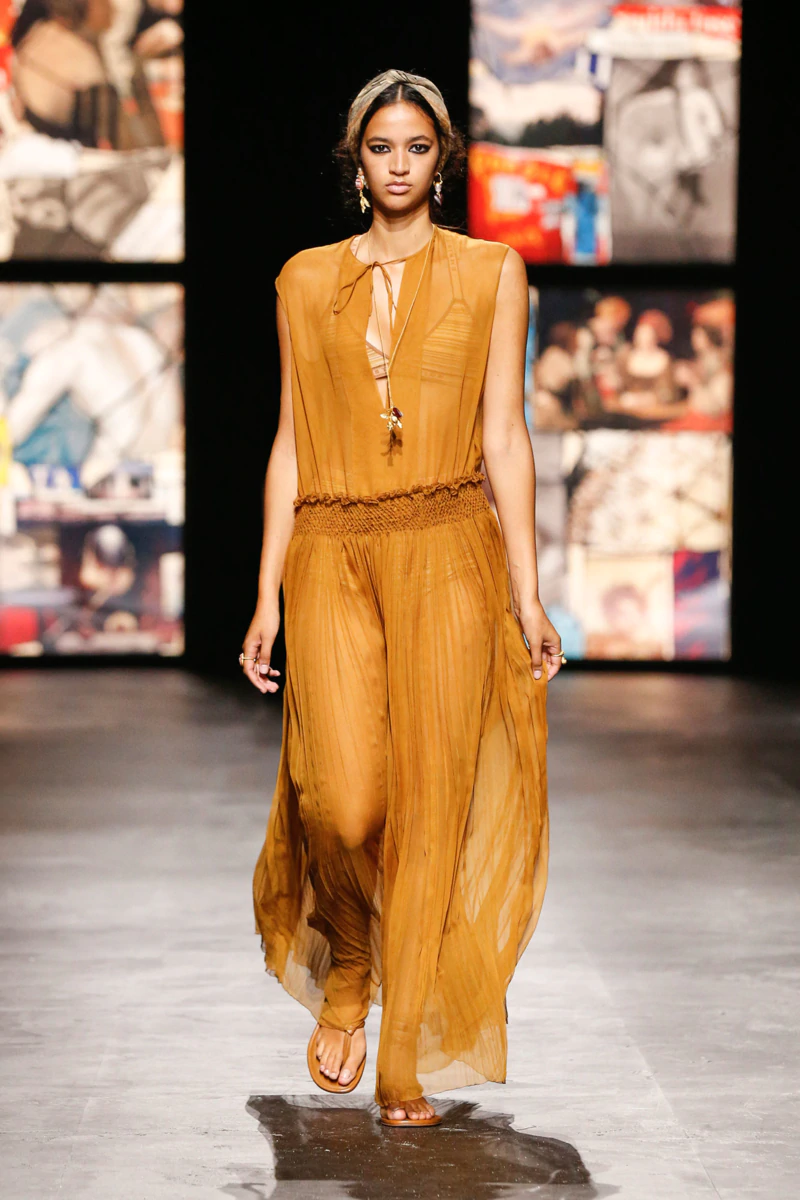 Christian Dior 2021 トワルドゥジュイ マキシワンピース 34 Christian Dior 2021 トワルドゥジュイ マキシワンピース 34